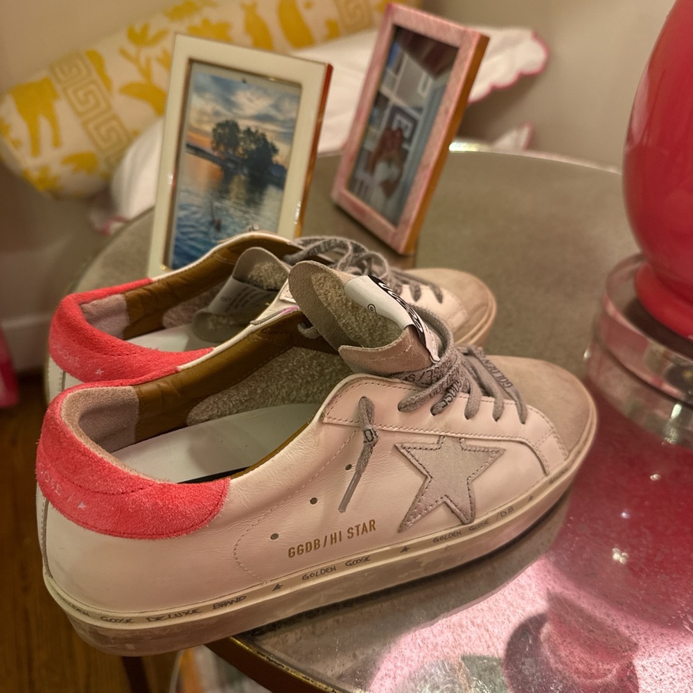 Golden Goose White and Pink Sneakers Size 40, Brand New, Great Condition